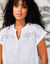 Blouse unie manches courtes, double gaze de coton (blanc)