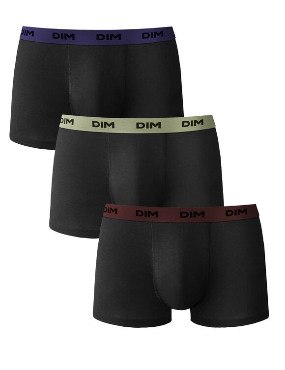 Boxer Mix And Colors DIM - lot de 3  (noir + vert + bordeaux)