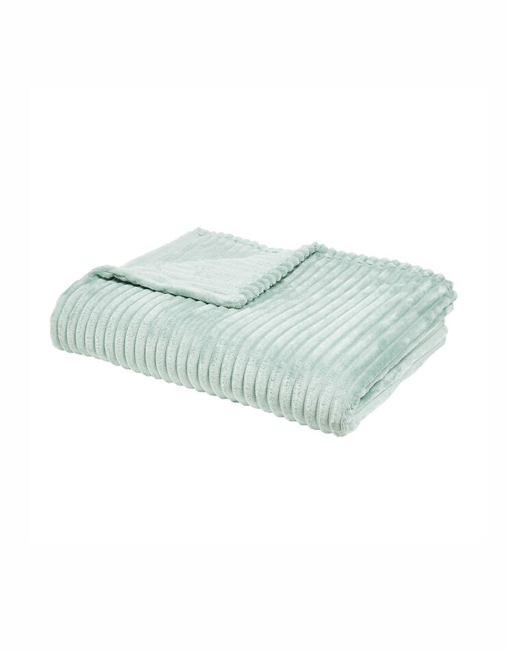 Plaid polaire toucher peluche - texturé (céladon)