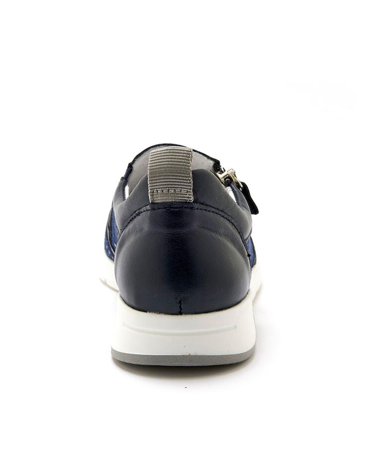 Sans-gêne zippées ultra flexibles en cuir (marine) Sans-gêne zippées ultra flexibles en cuir (marine)