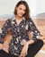 Chemise tunique imprimée (noir / écru)