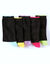 Mi-chaussettes contrast&eacute;es - lot de 5 paires (noir)