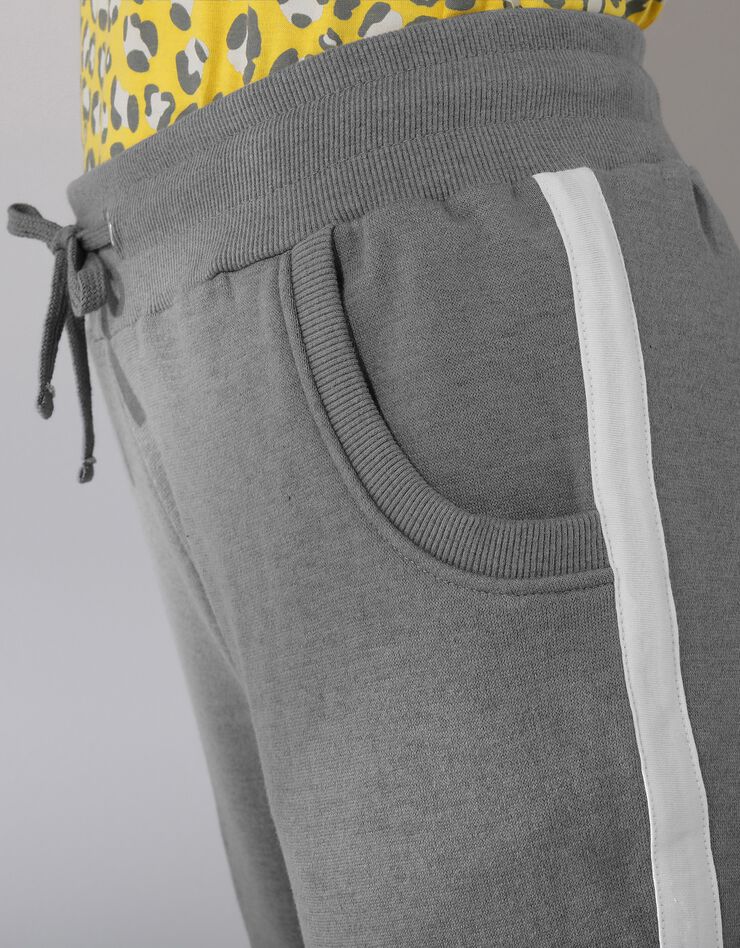 Pantalon blousant bicolore (gris chiné / blanc)