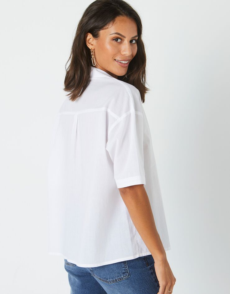 Chemise manches coudes unie, spécial petites (blanc) Chemise manches coudes unie, spécial petites (blanc)