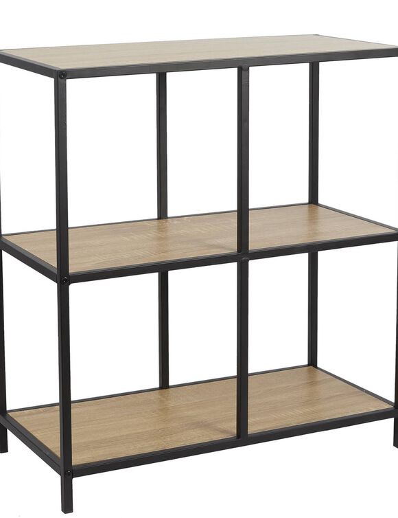 Etag&egrave;re 4 cases style industriel STOCKIES (naturel)