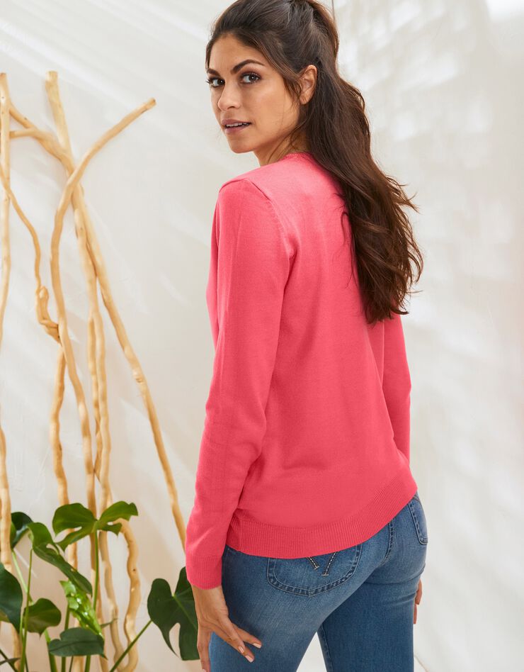 Pull col rond uni toucher cachemire (grenadine) Pull col rond uni toucher cachemire (grenadine)