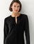Robe pull longue boutonn&eacute;e, manches longues (noir)