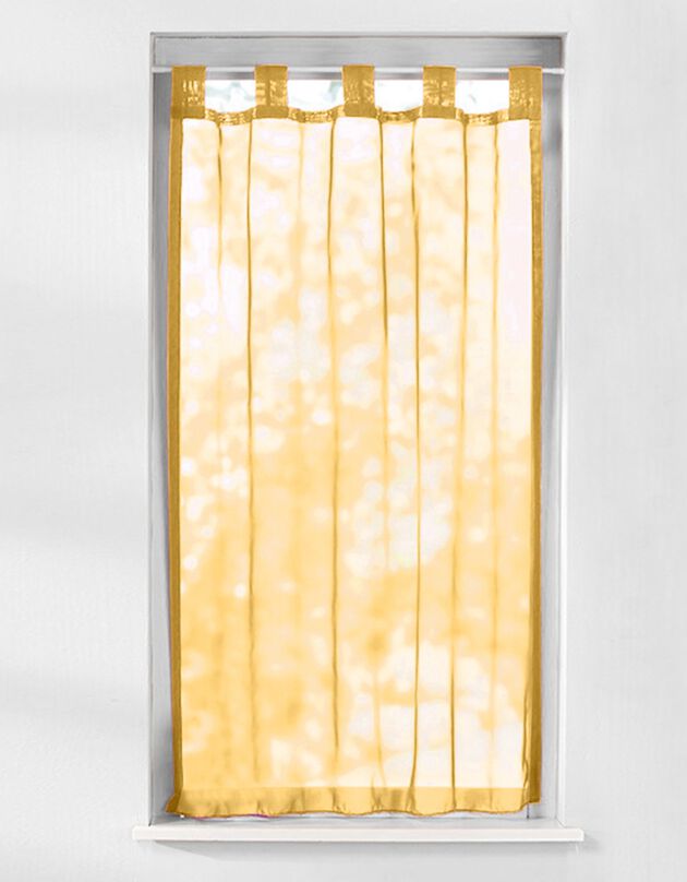 Vitrage droit voile uni finition pattes (jaune)