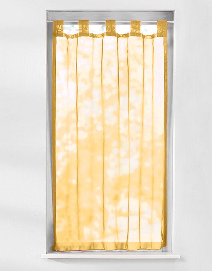 Vitrage droit voile uni finition pattes (jaune)