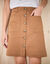 Jupe évasée courte boutonnée (caramel) Jupe évasée courte boutonnée (caramel)