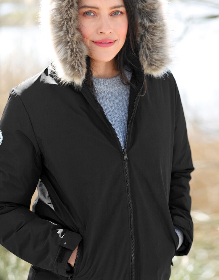 Parka imperméable zippée capuche (noir) Parka imperméable zippée capuche (noir)