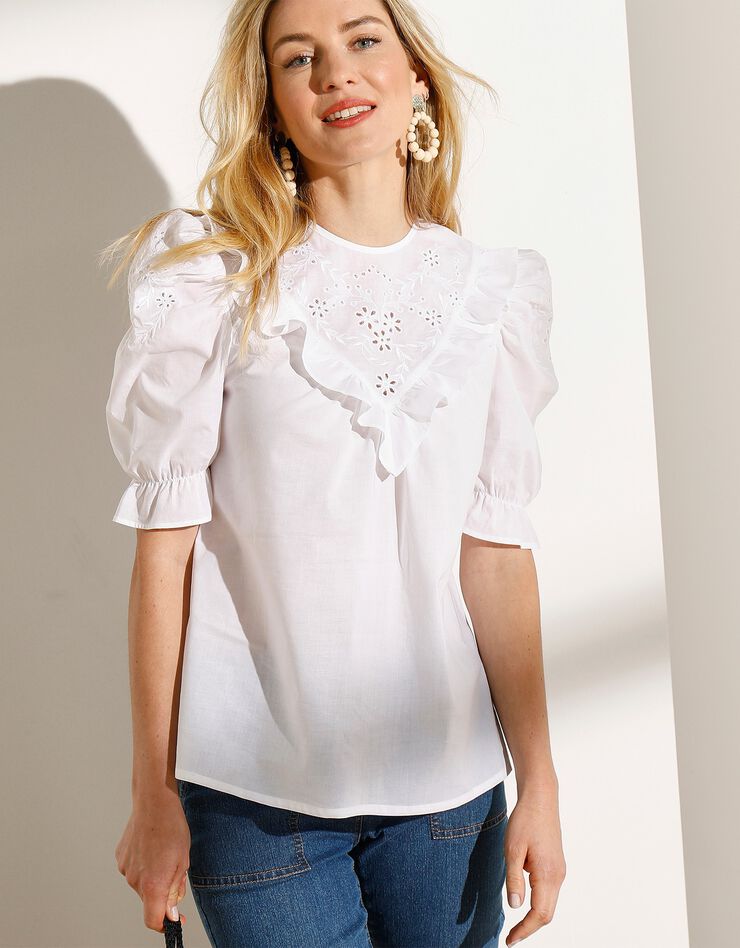 Blouse broderie anglaise (blanc)