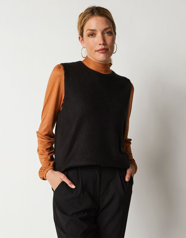 Pull sans manches col rond (noir) Pull sans manches col rond (noir)