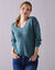 Pull col V, maille anglaise toucher doux (vert sauge)