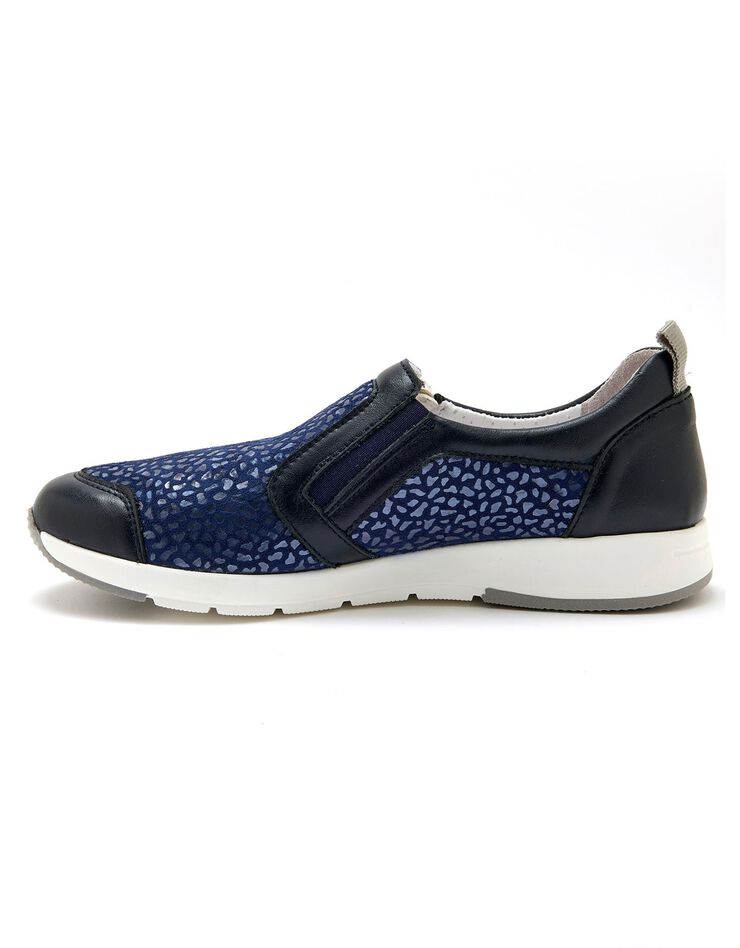 Sans-gêne zippées ultra flexibles en cuir (marine) Sans-gêne zippées ultra flexibles en cuir (marine)