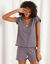 Pyjama short imprim&eacute; pois (gris anthracite)
