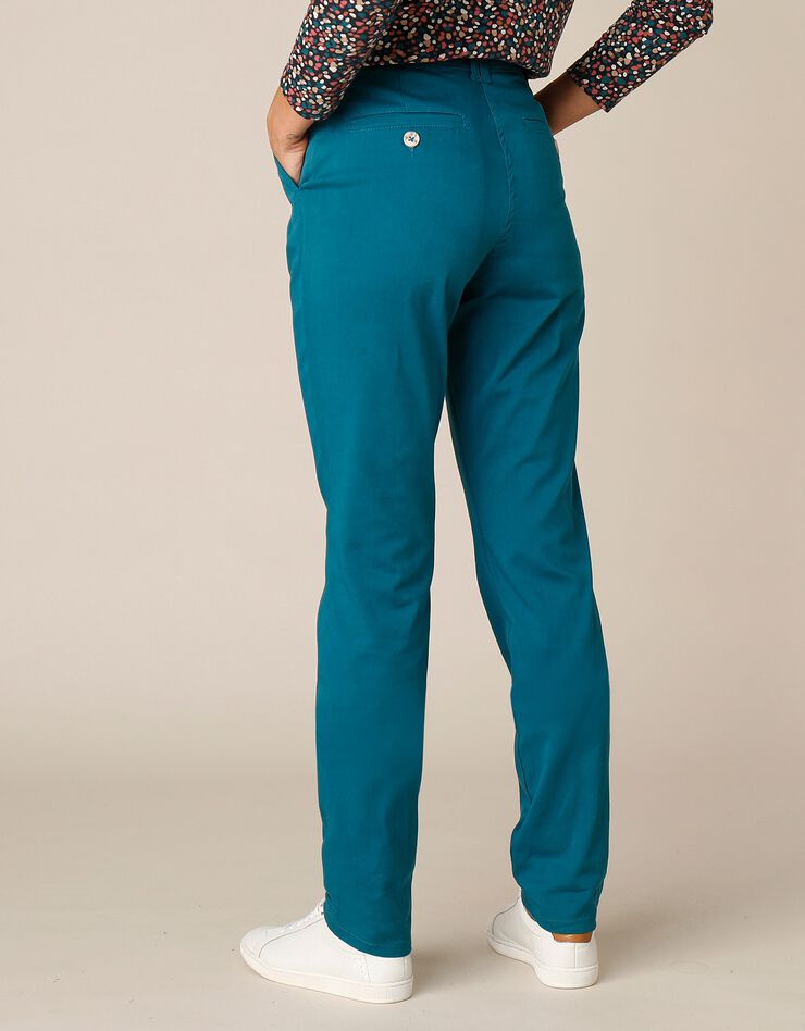 Pantalon chino stretch (bleu paon) Pantalon chino stretch (bleu paon)