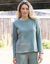 T-shirt col rond, maille grattée (kaki chiné)
