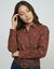 Chemise ample imprim&eacute; minimaliste (marron / &eacute;cru)