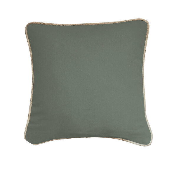 Coussin uni biais en jute  (kaki)