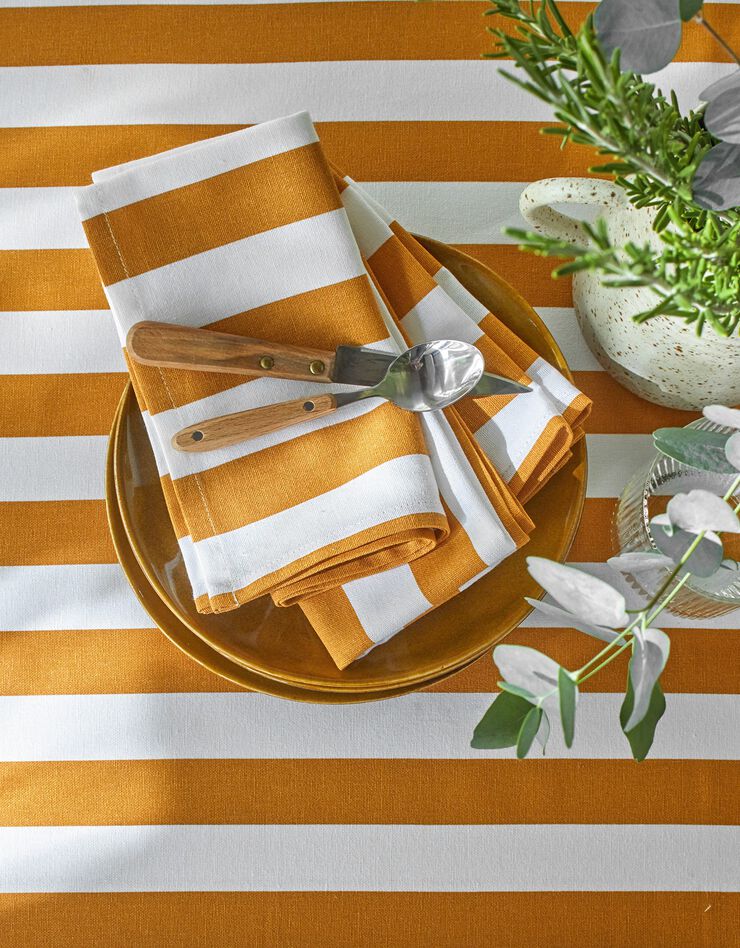 Nappe rayée, collection Ninole (jaune / blanc) Nappe rayée, collection Ninole (jaune / blanc)