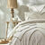 Linge de lit Amezia finition tuft&eacute; en relief - coton lav&eacute; 57 fils/cm&sup2; (sable)