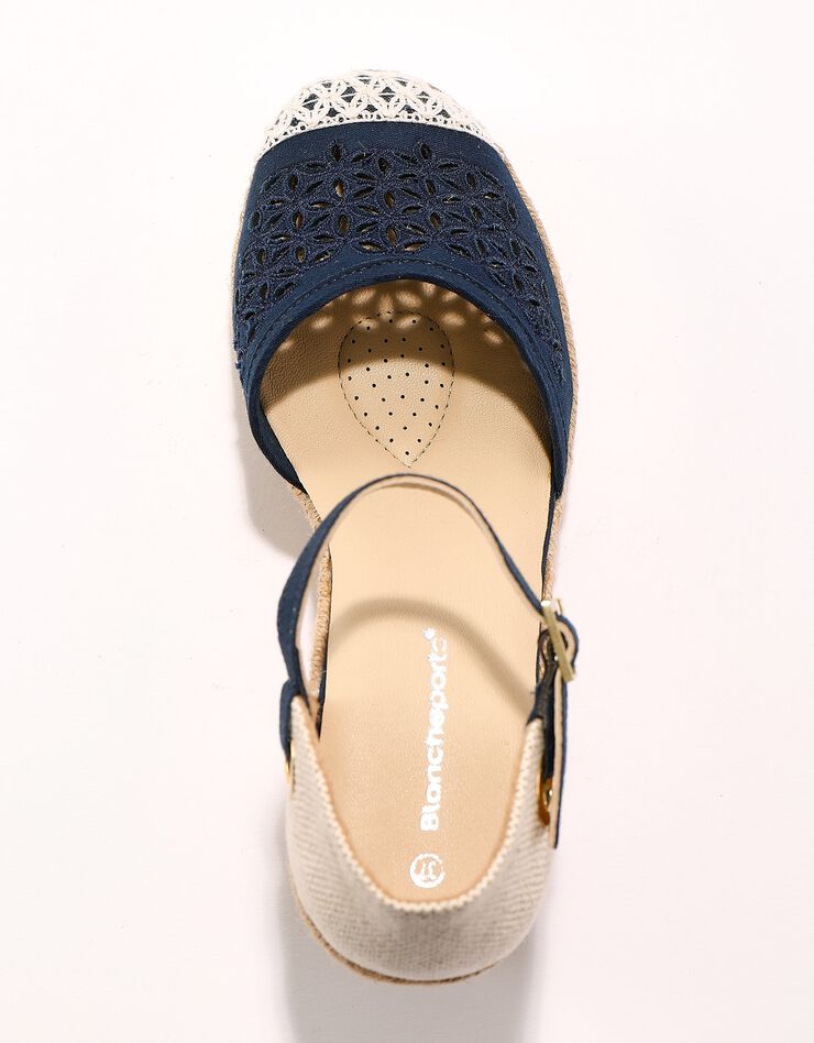 Espadrilles compensées dessus macramé (bleu marine) Espadrilles compensées dessus macramé (bleu marine)
