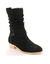 Bottes mi-hautes plissées à petit talon effet bois (noir)