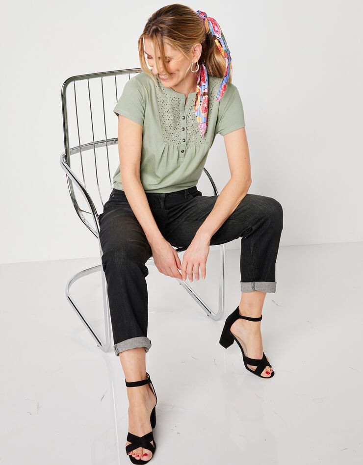 Jean stretch coupe mom (noir) Jean stretch coupe mom (noir)