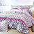 Linge de lit Marlow motifs g&eacute;om&eacute;triques - coton 57 fils/cm&sup2; (gris / violet)