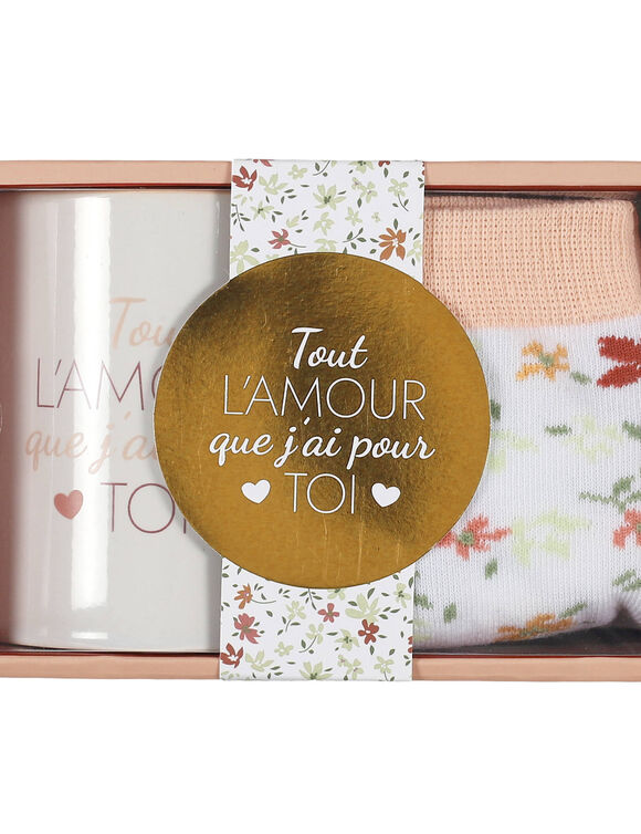 Coffret 1 mug + 1 paire de chaussettes (rose)