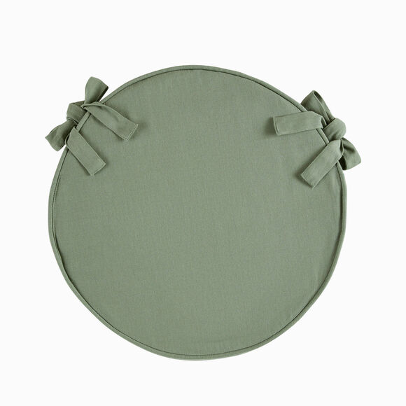 Coussin d'assise uni rond bachette (eucalyptus)
