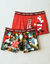 Lot de 2 boxers imprim&eacute; No&euml;l , en microfibre stretch (rouge)