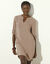 Tunique de plage unie, manches 3/4 (taupe)