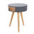 Table de chevet ronde bicolore TIHAME - 1 tiroir (gris)