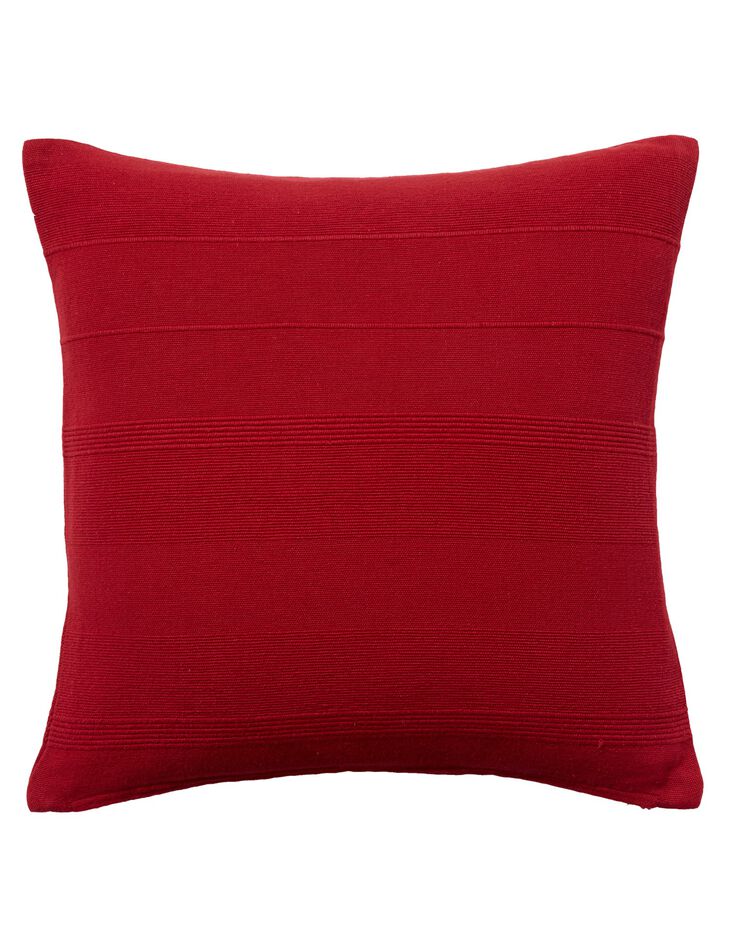 Housse coussin unie coton tissage artisanal - lot de 2 (brique)