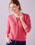 Cardigan boutons perles fantaisie, maille anglaise toucher doux (rose blush)