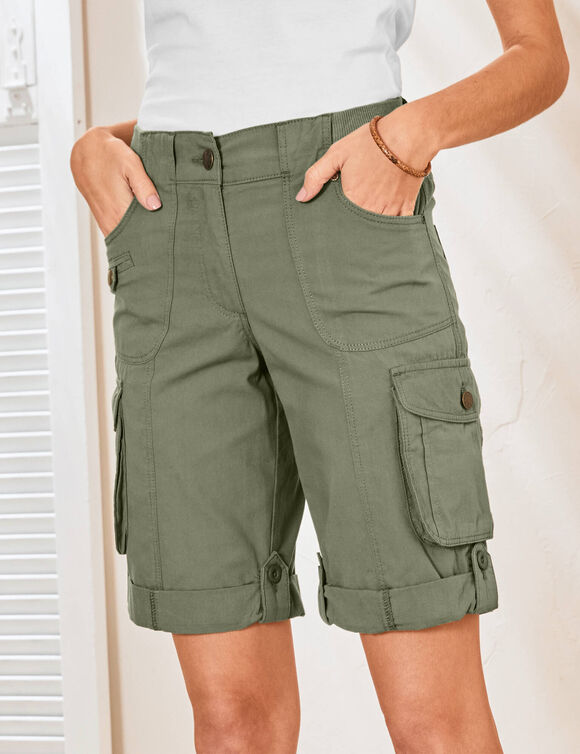 Bermuda battle retroussable (kaki)