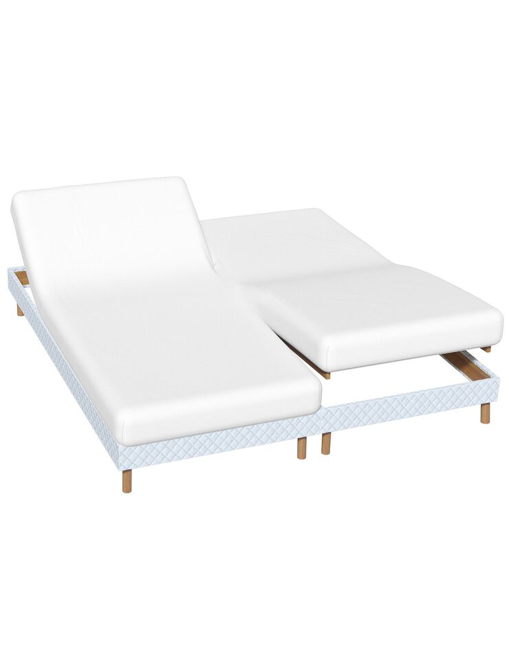 Drap-housse uni percale sommier articulé bonnets 26 cm (blanc)