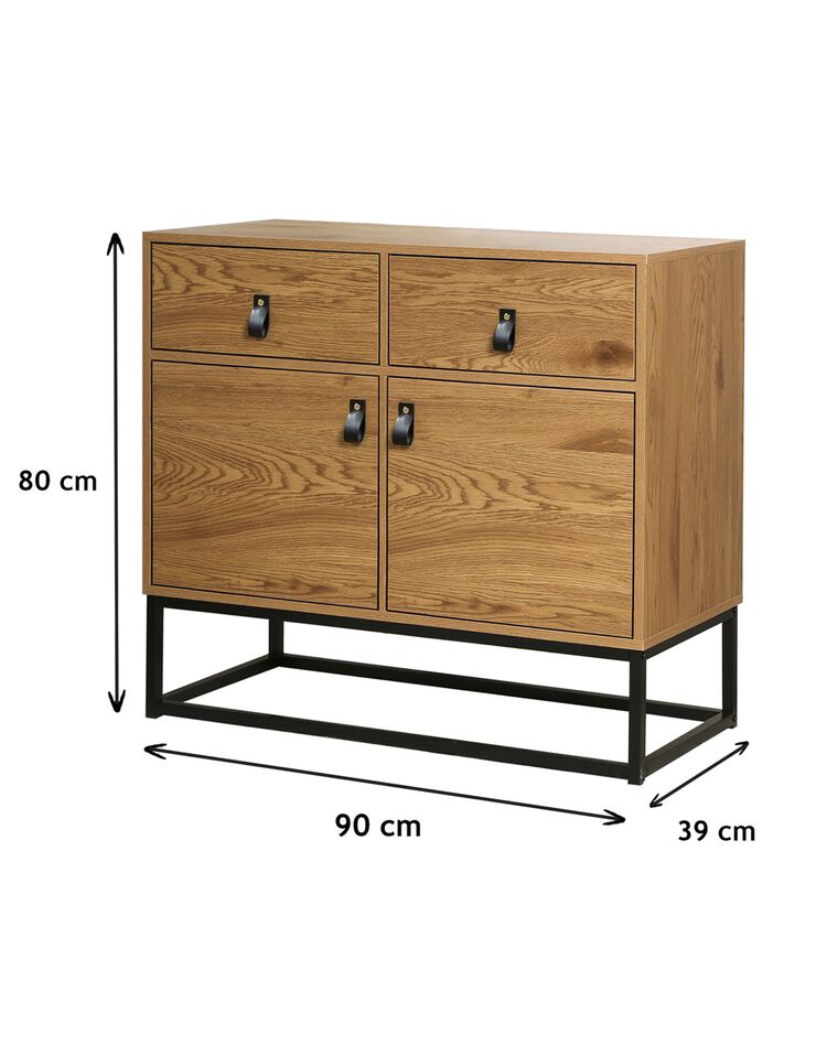 Commode STOCKIES style industriel 2 portes, 2 tiroirs (naturel)