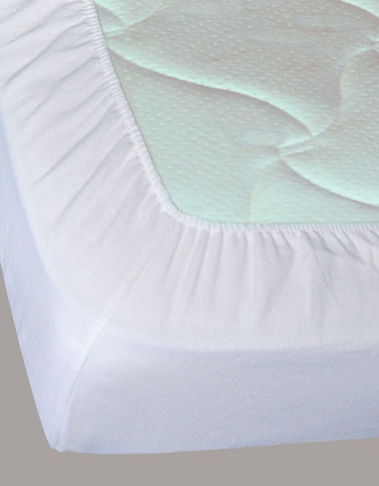 Protège-matelas imperméable fibres thermolite - bonnets 30 cm (blanc)
