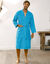Peignoir mixte adulte col kimono éponge bouclette  (turquoise)