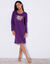 Chemise de nuit courte manches longues imprimé « naturel » (violet)