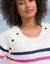 Pull marinière manches longues rayé (écru / violine)