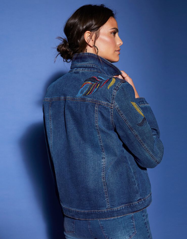 Veste en jean brodée (stone) Veste en jean brodée (stone)