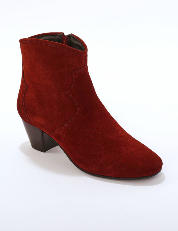 Boots western cuir (bordeaux)