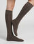 Chaussettes hautes en maille torsad&eacute;e unie - lot de 2 paires  (chocolat / taupe)
