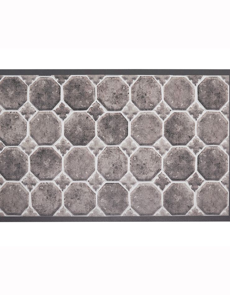 Tapis vinyle imitation tomettes (taupe) Tapis vinyle imitation tomettes (taupe)