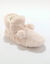 Chaussons forme botillon avec pompons effet fausse fourrure (rose)