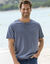 T-shirt Henley confort manches courtes - coton biologique (bleu jean)
